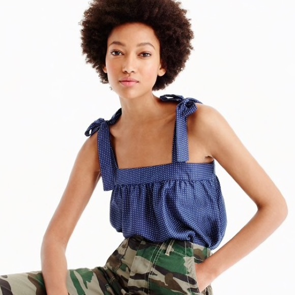 J. Crew Tops - J. Crew Tie-shoulder top Blue 💕